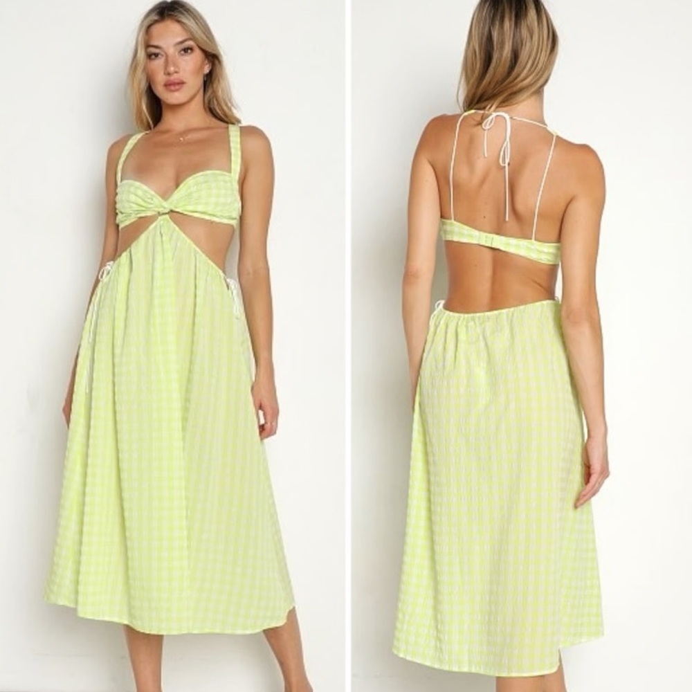 For Love & Lemons • Maureen checkered gingham midi dress